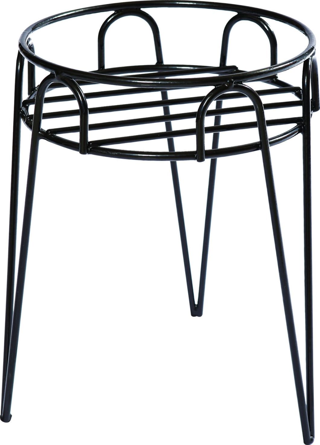 Round Metal Flower Ground Basket Iron Planter Stand (FS090018)