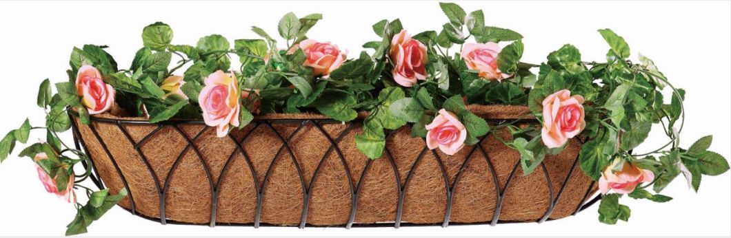 Metal Trough Large Garden Metal Wall Basket with Coco Liner (Xy16011/Xy16012/Xy16013)
