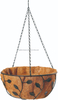 Garden Metal Hanging Basket with Leaves Decoration, coco liner and chain 