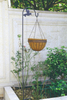 Antique Metal Flower Hanging Basket with Coco Liner and Chain 