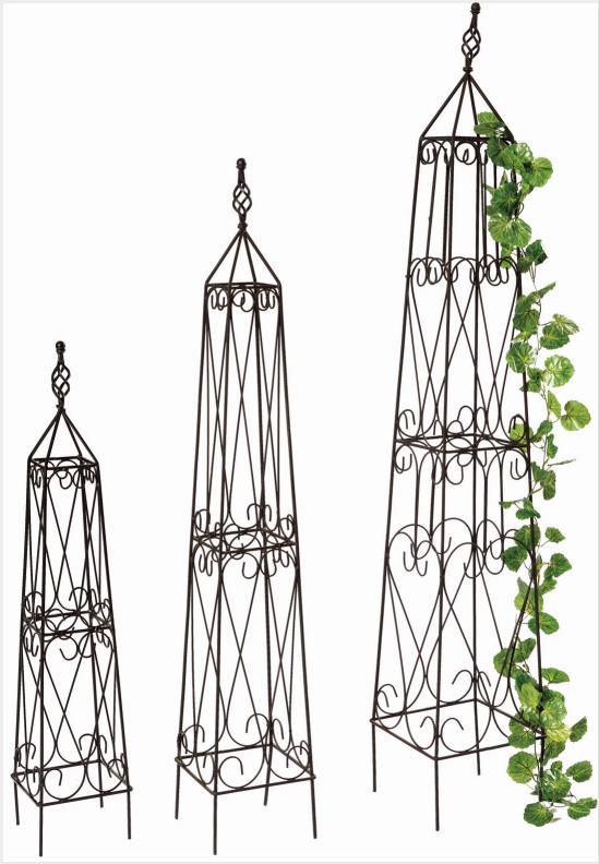 Metal Obelisk for Flowers Iron Wire Trellis for Gardening (BS090004)
