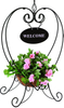 Heart-Shaped Welcome Metal Flower Basket Gardening Ground Planter