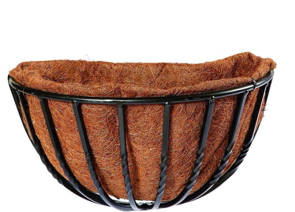 Half Round Twisted Wall Basket with Coco Liner (Xy61426)