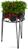 Round metal garden basket for outdoor with Maple Leaves Ground Planter Stand