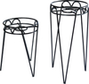 Round Metal Flower Ground Basket Iron Planter Stand For Home Gardening