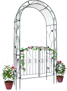 Iron Garden Arches with Gates Metal Pergola Wedding Arch