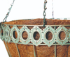 Ancient Iron Wire Hanging Flower Baskets with Coco Liner and Chain for Flowers