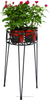 Round metal garden basket for outdoor with Maple Leaves Ground Planter Stand