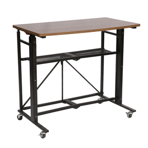 Big Size, Adjustable, Foldable and Combinable Computer Desk Metal Shelf with Wood Top