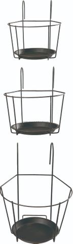 Balcony Flower Metal Wall Basket with a Plate (Xy11148/Xy11146/Xy12923)