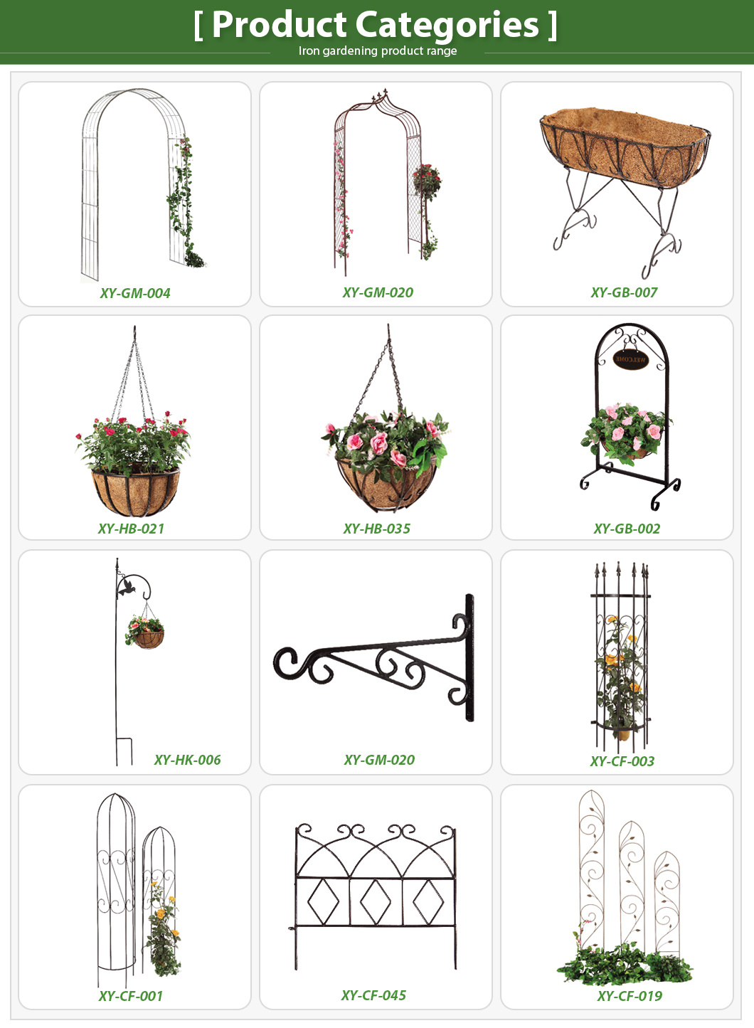 Decorative Garden Ornaments Wall Mounted Iron Metal Hanging Planter Baskets