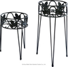 Round metal garden basket for outdoor with Maple Leaves Ground Planter Stand