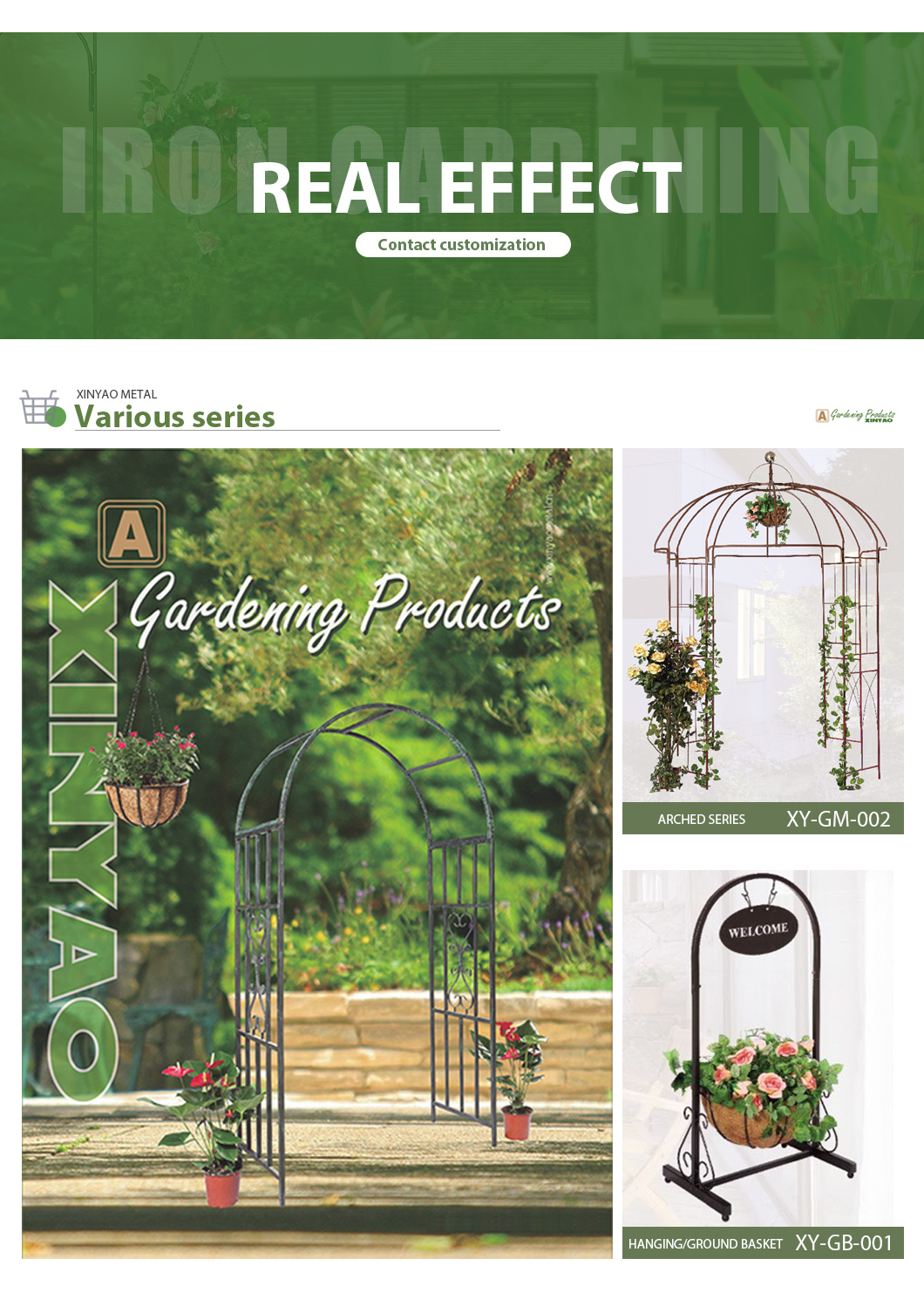 Modern Wrought Iron Hanging Flower Basket with Chain and Coco Liner (BH003758)