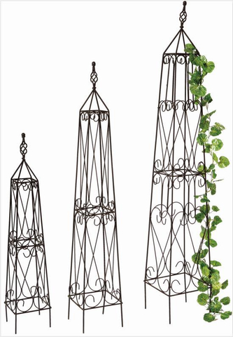 Metal Obelisk for Flowers Iron Wire Trellis for Plants