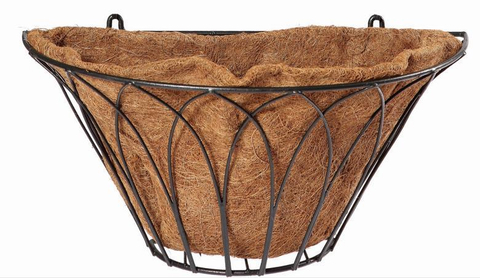 Metal Wall Planter Flat Iron Flower Wall Basket with Coco Liner (BW090012)