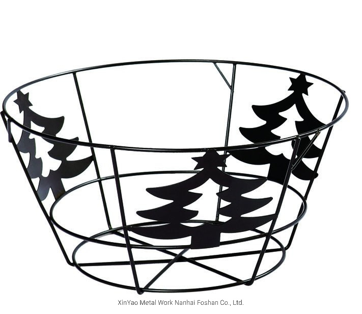 Christmas Type Metal Flower Ground Basket Round Planter Stand (Xyhwb17)