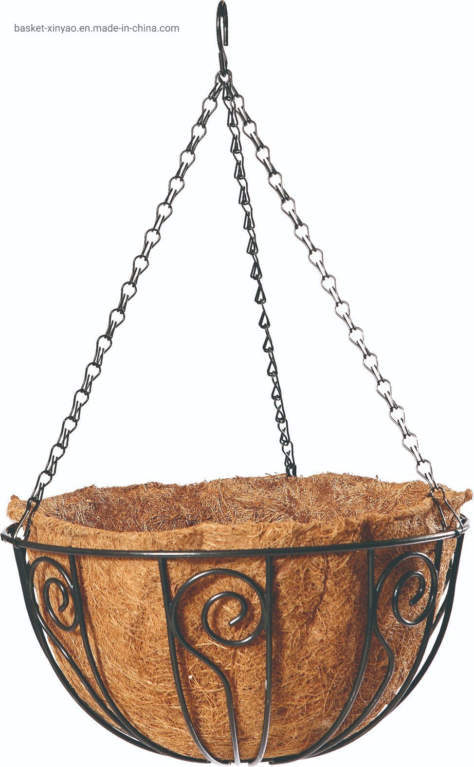 Snail-Shape Iron Wire Hanging Basket with Coco Liner and Chain (Bh090007)