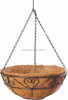 Wrought Iron Flower Hanging Basket with Chain and Coco Liner for outdoor