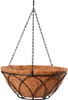 Modern Wrought Iron Hanging Flower Basket with Chain and Coco Liner For Outdoor