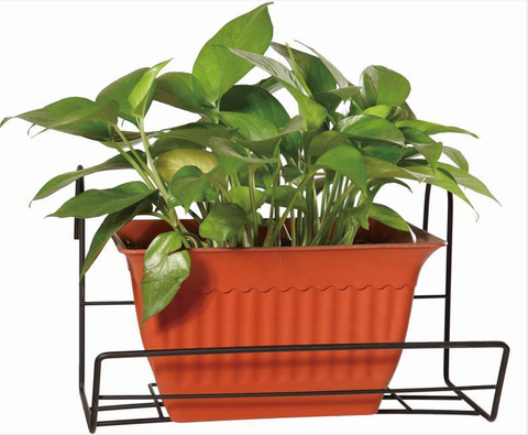 Metal Wall Planter Flat Iron Flower Wall Basket with 2 Hooks (XY12875)