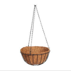 Iron Wire Hanging Basket with Chains and Coco Liner For Home Gardening (3 Sizes)