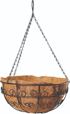 Good quality Butterfly Type metal garden hanging basket with coco liner and chain for outdoor (3 sizes)